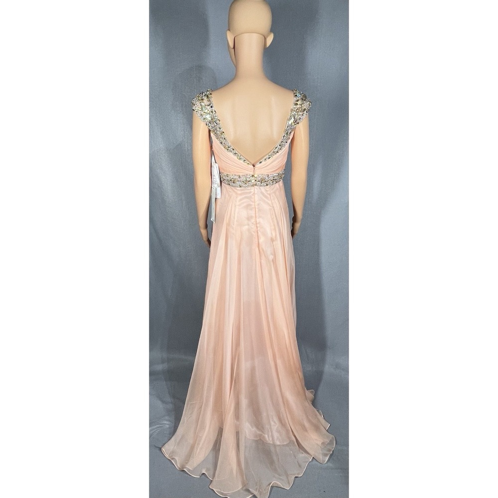 Dave And Johnny Long Peach Dress Size 3/4 - Picture 3 of 10